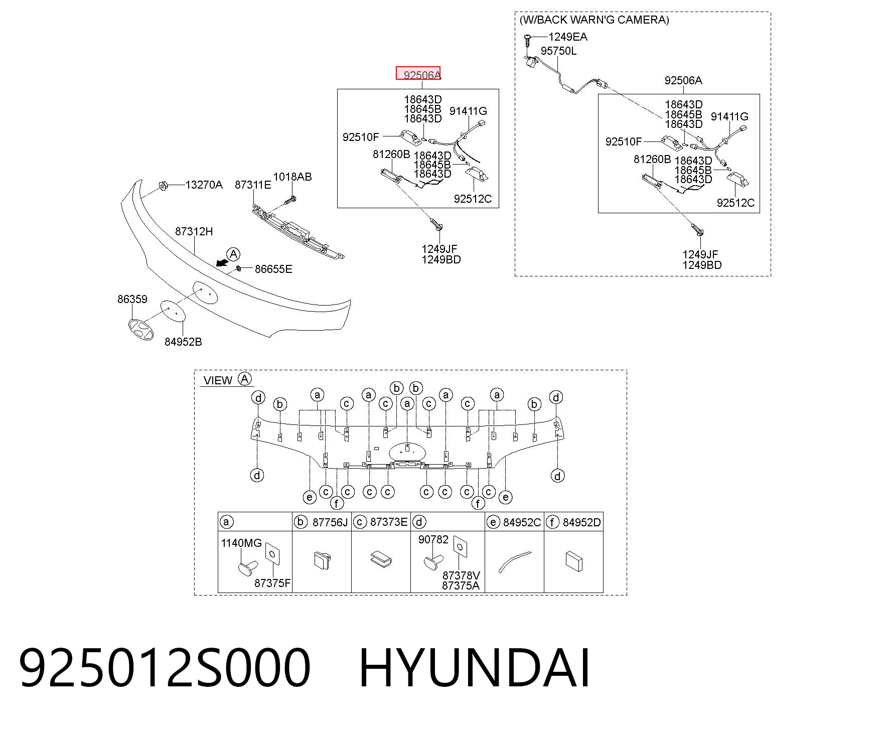  Lanterna da luz de fundo de matrícula traseira Hyundai Ix35 SUV (LM) (2009 - 2016) 