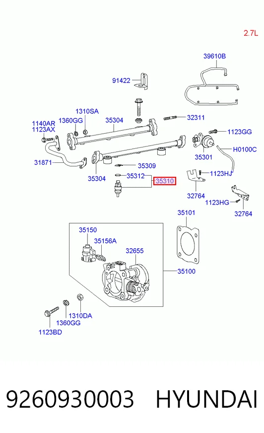 9260930003 Hyundai/Kia Injetor de injeção de combustível