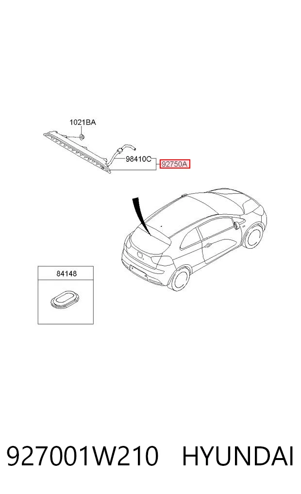 927001W210 Hyundai/Kia Sinal de parada traseiro adicional
