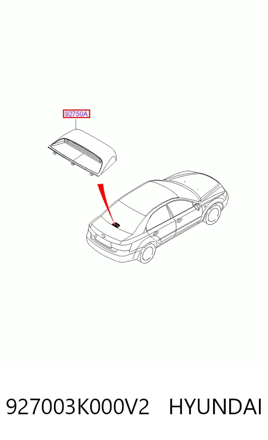 Sinal de parada traseiro adicional Hyundai Sonata V NF ao melhor preço