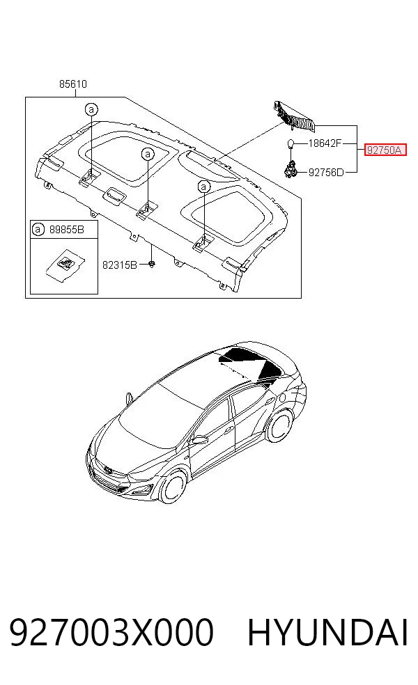 927003X000 Hyundai/Kia Sinal de parada traseiro adicional