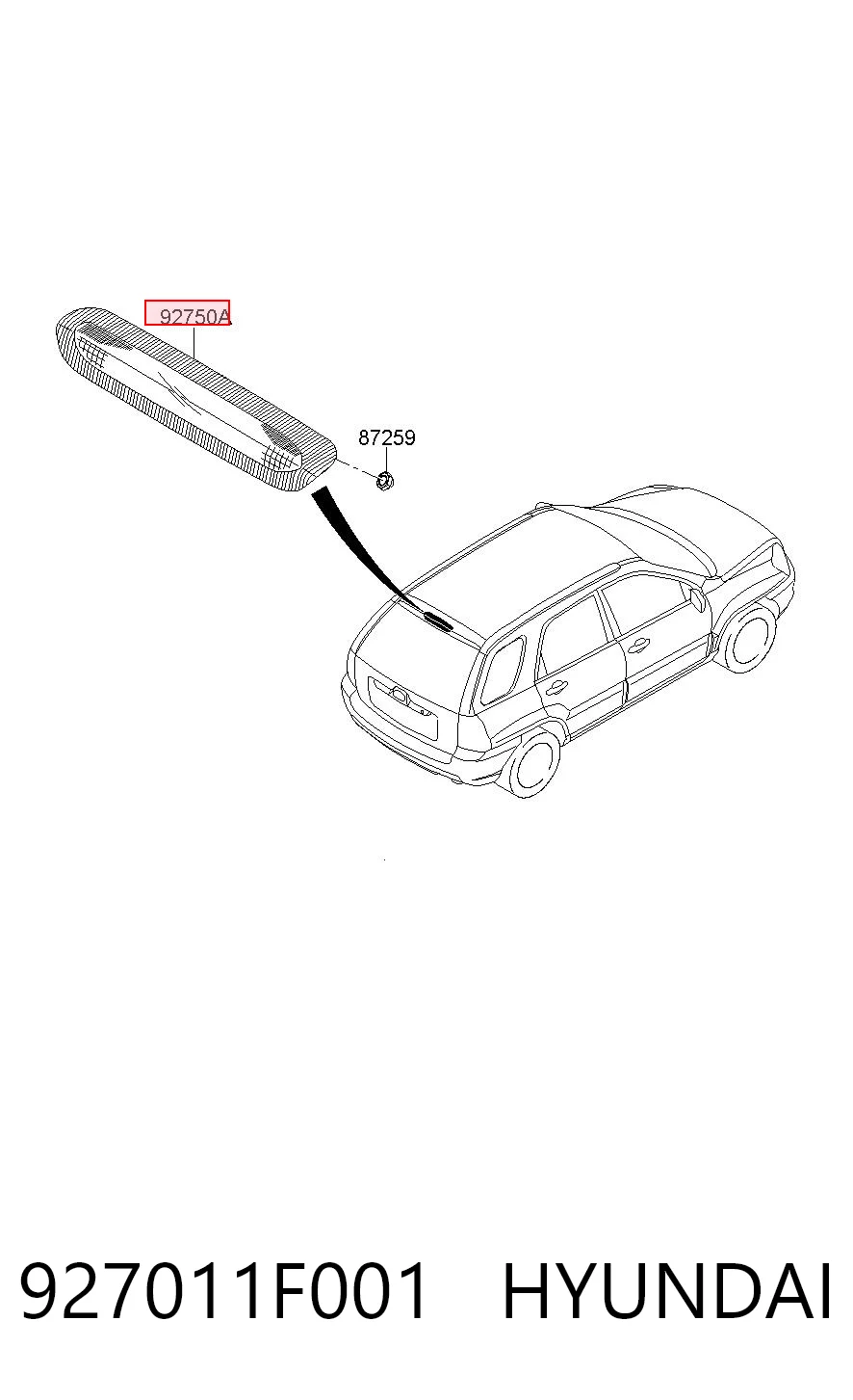 Sinal de parada traseiro adicional KIA Sportage II JE ao melhor preço