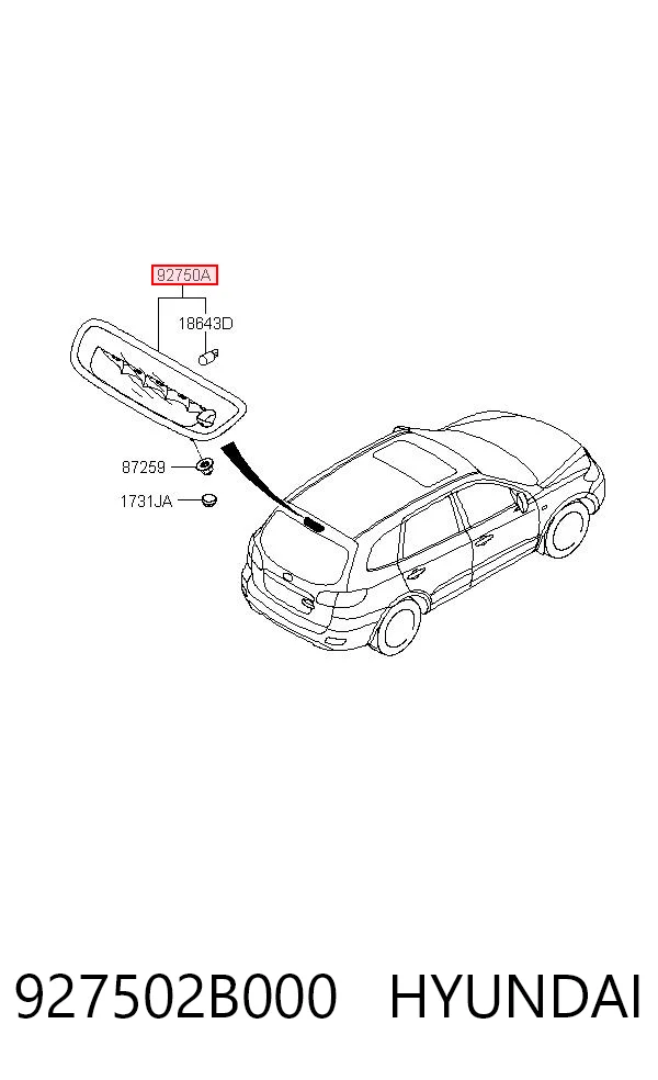 927502B000 Hyundai/Kia Sinal de parada traseiro adicional