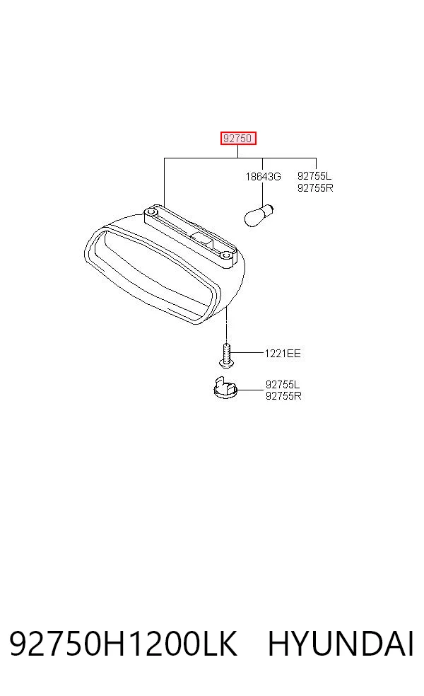Sinal de parada traseiro adicional para Hyundai Terracan HP