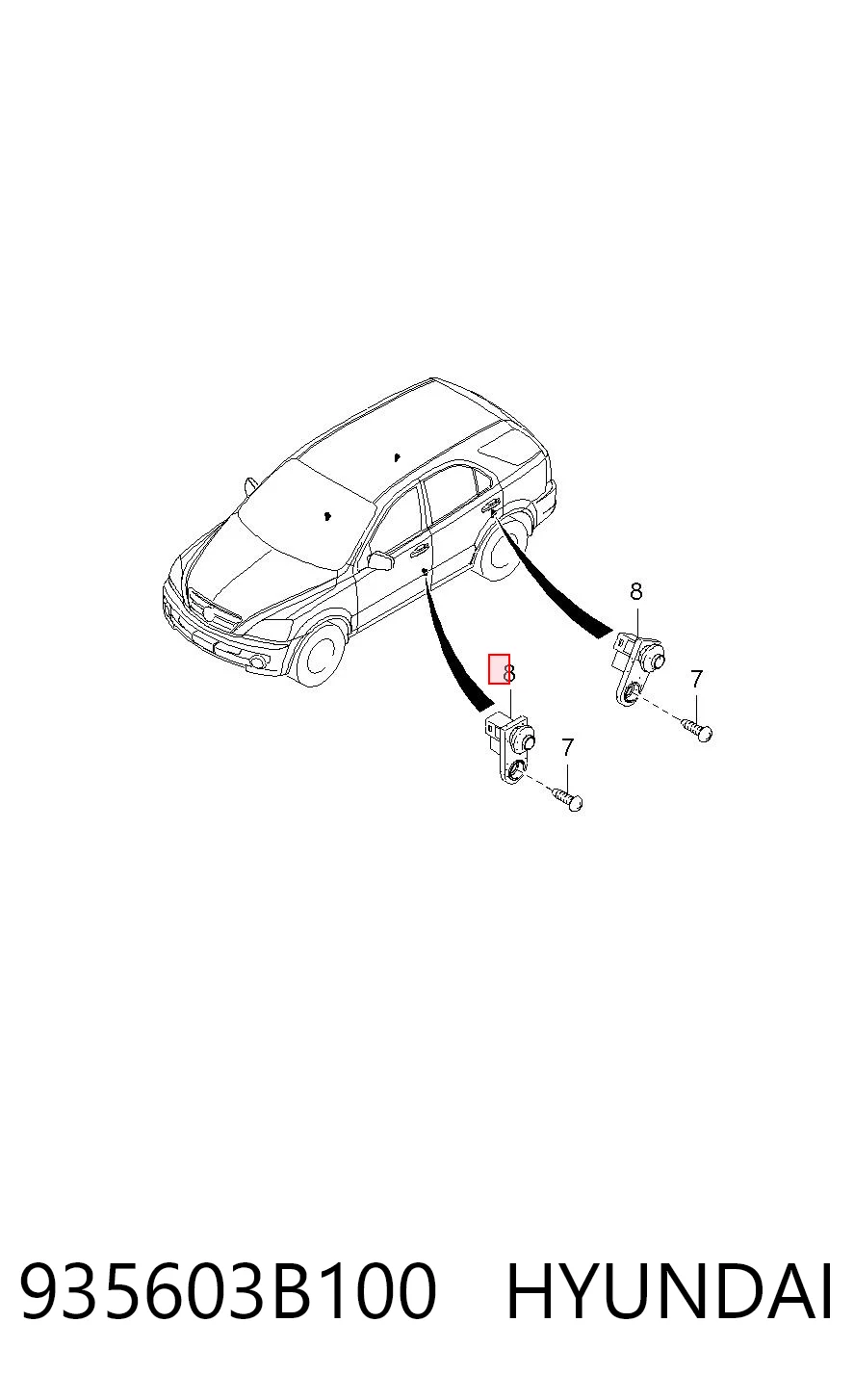 935603B100 Hyundai/Kia Sensor de fechamento de portas (interruptor de fim de carreira)