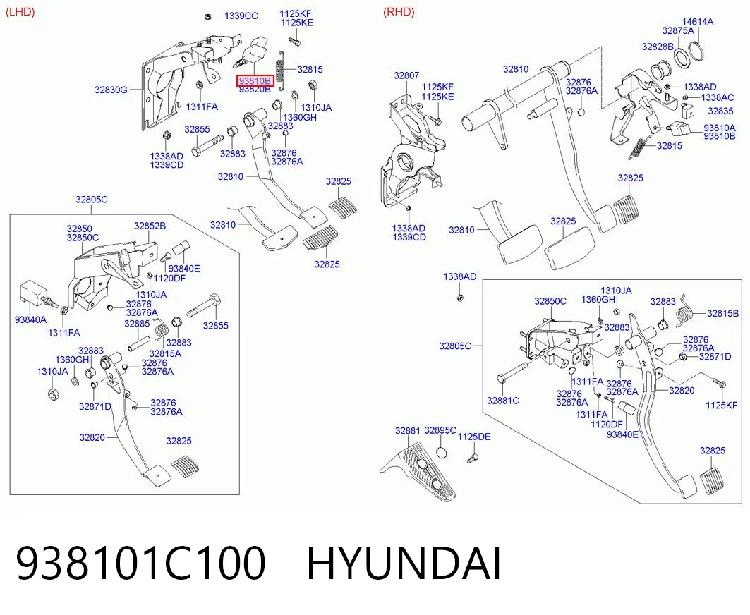 938101C100 Hyundai/Kia Sensor de ativação do sinal de parada