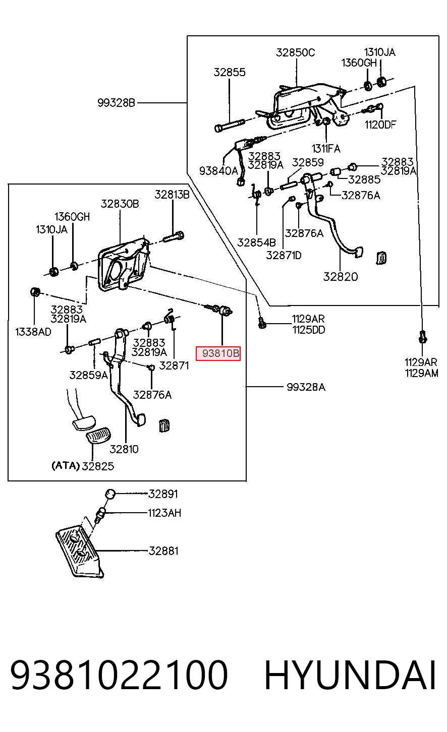 9381022100 Hyundai/Kia Sensor de ativação do sinal de parada