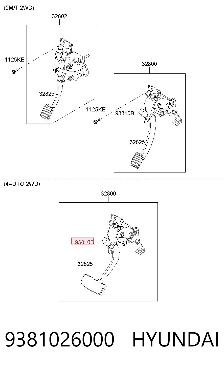 9381026000 Hyundai/Kia Sensor de ativação do sinal de parada