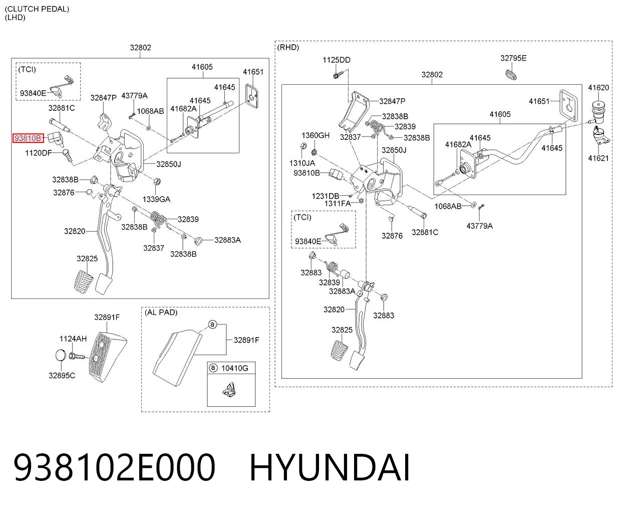 938102E000 Hyundai/Kia Sensor de ativação de embraiagem