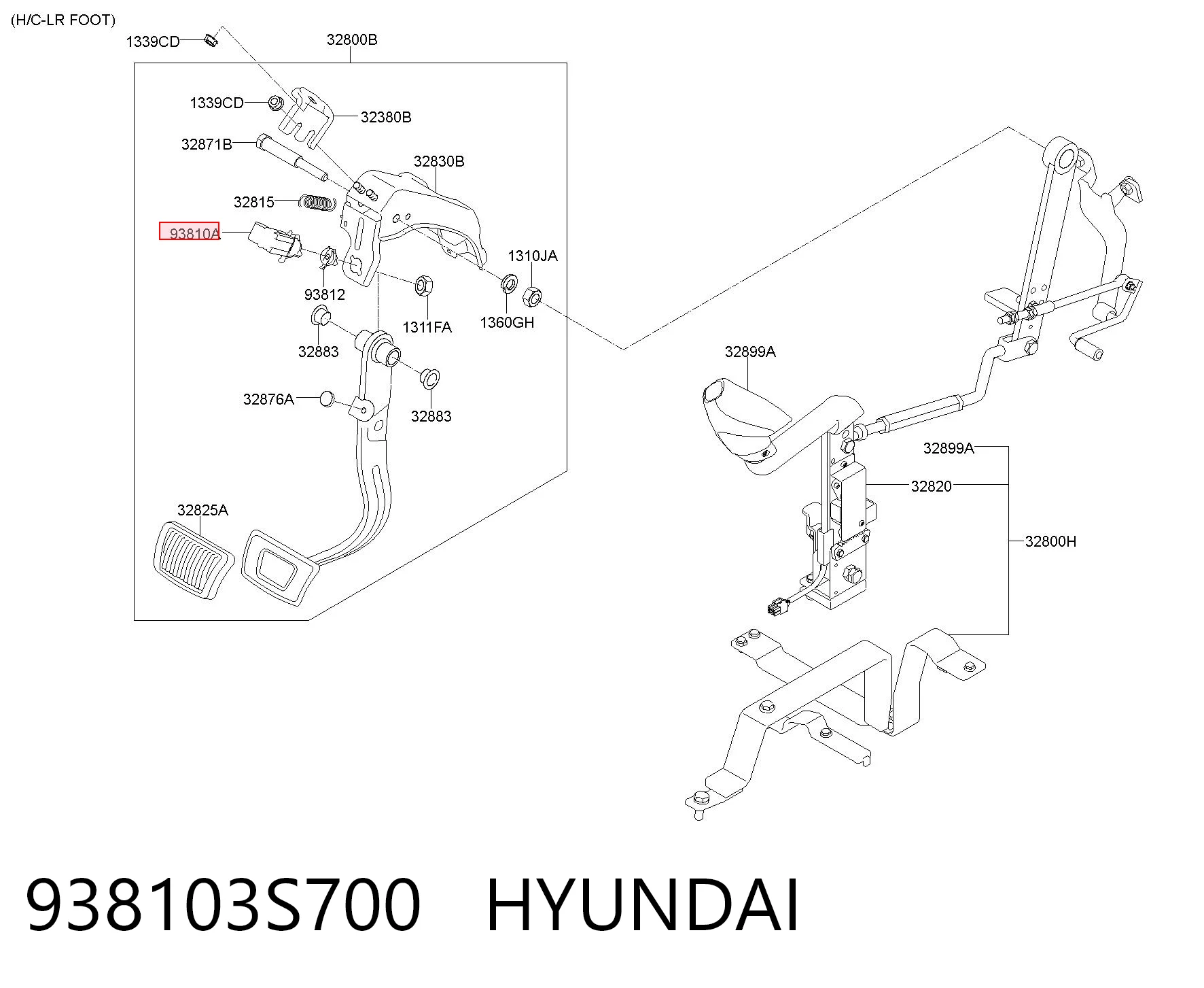 938103S700 Hyundai/Kia Sensor de ativação do sinal de parada