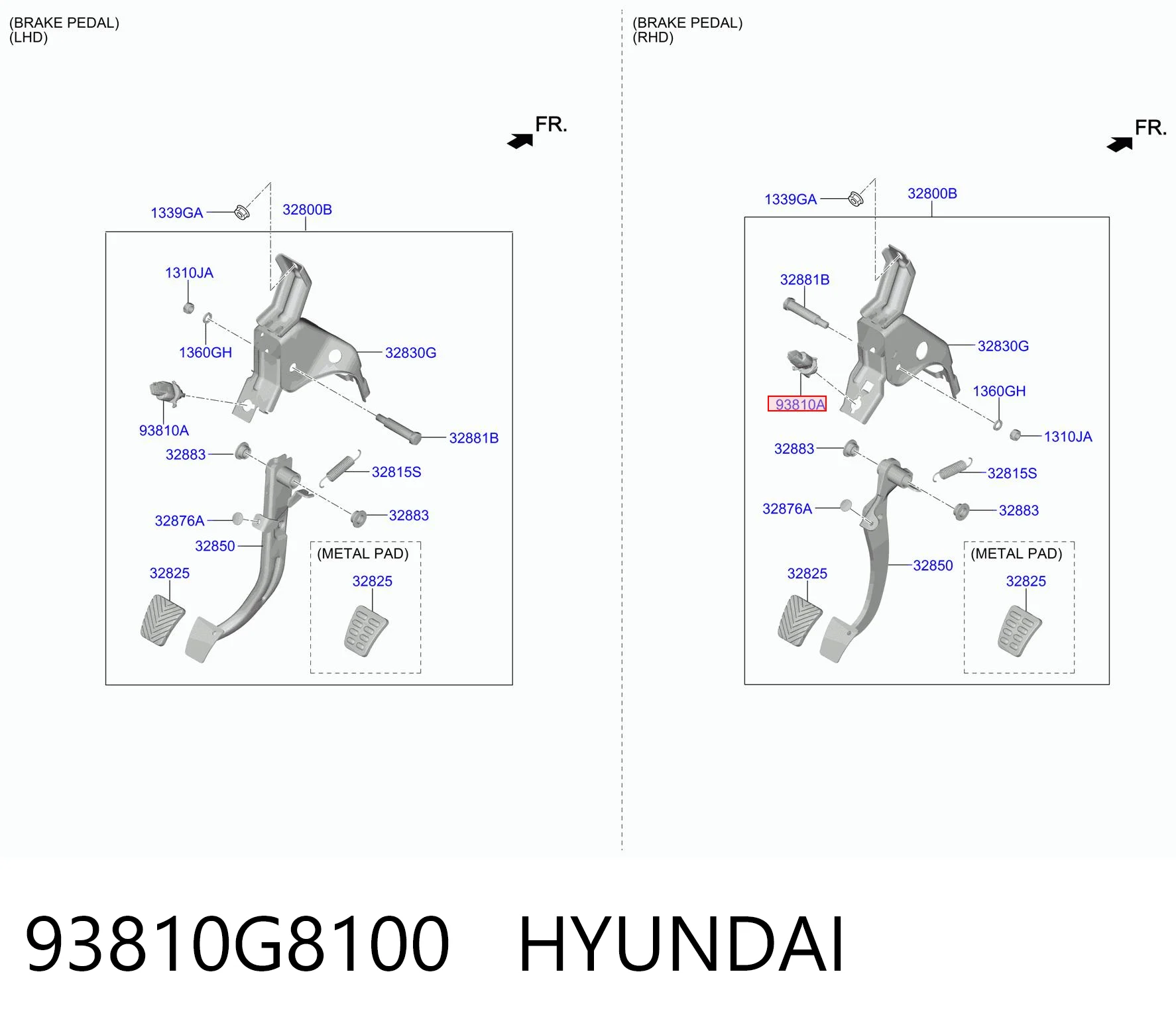 93810G8100 Hyundai/Kia Sensor de ativação do sinal de parada