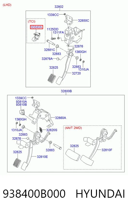 938400B000 Hyundai/Kia Sensor de ativação de embraiagem