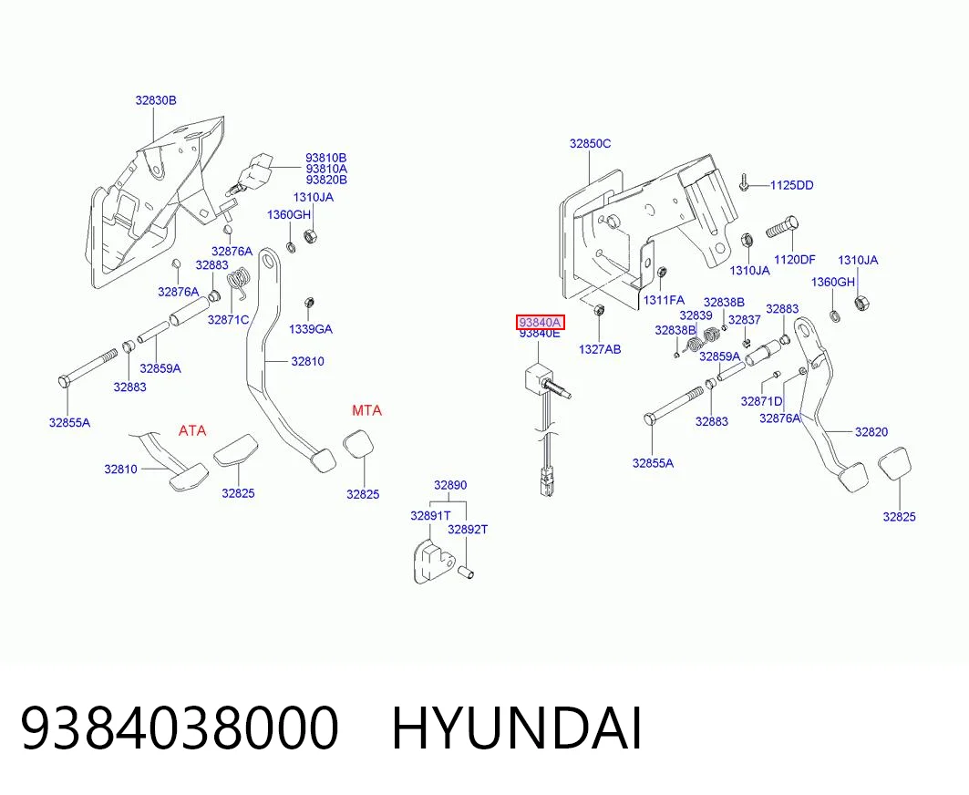 9384038000 Hyundai/Kia Sensor de ativação de embraiagem