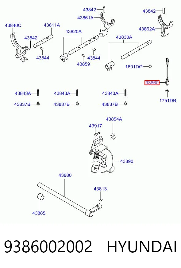 Sensor de ativação das luzes de marcha à ré Hyundai Atos  MX