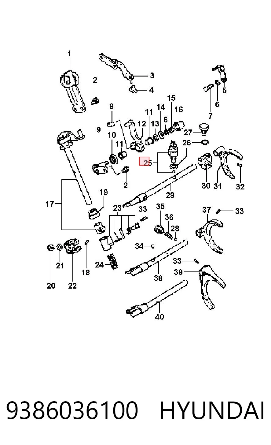 9386036100 Hyundai/Kia Sensor de ativação das luzes de marcha à ré