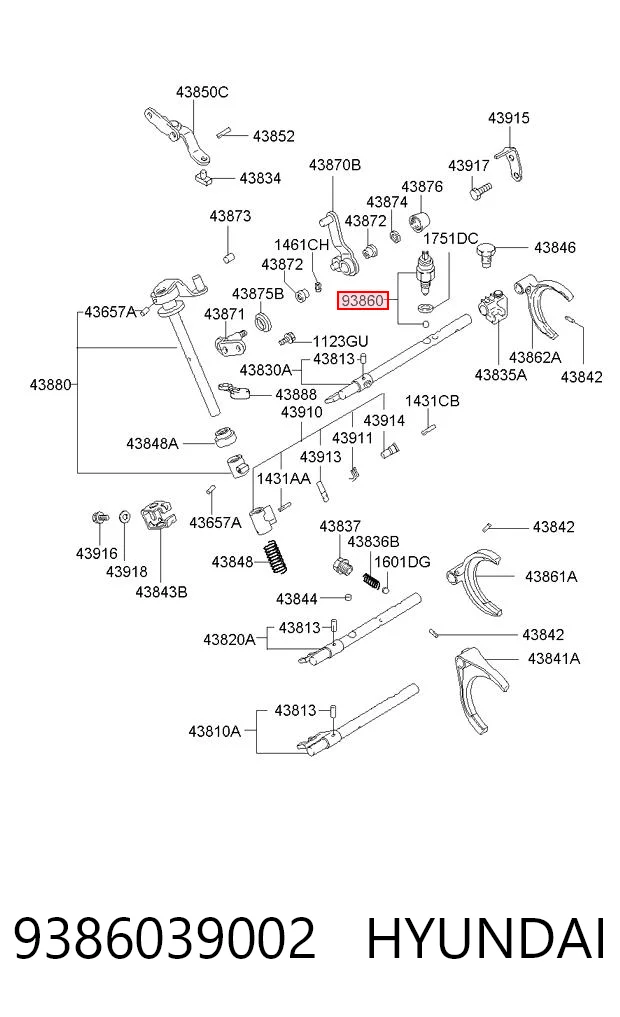 9386039002 Hyundai/Kia Sensor de ativação das luzes de marcha à ré