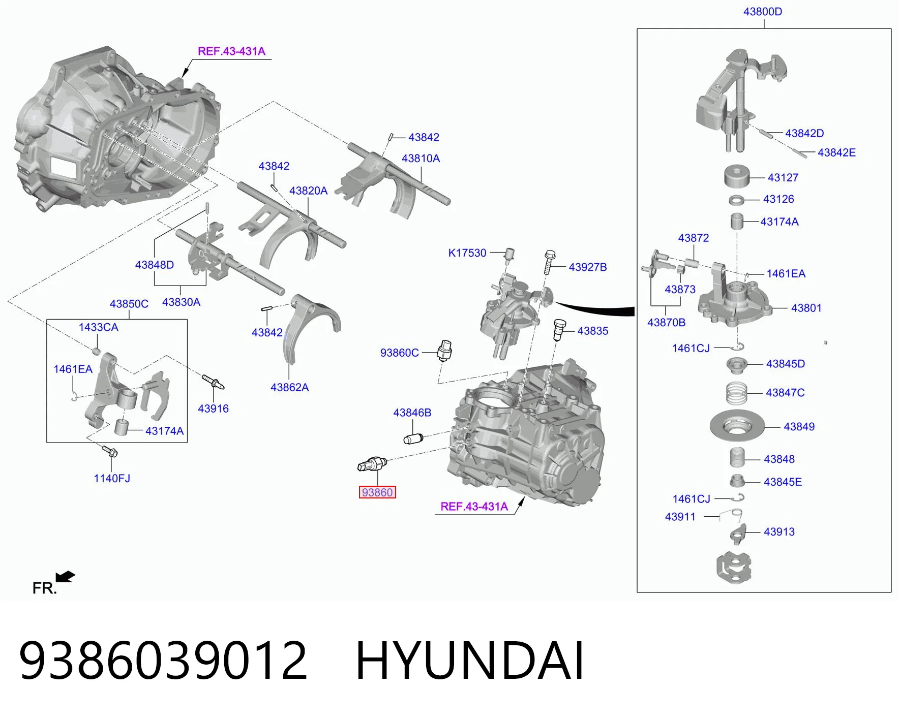 9386039012 Hyundai/Kia Sensor de ativação das luzes de marcha à ré