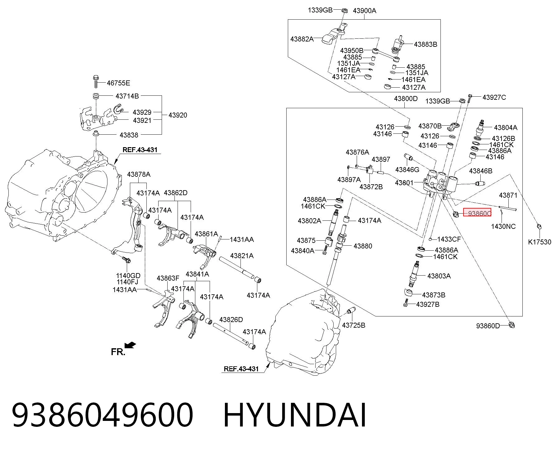 9386049600 Hyundai/Kia Sensor de ativação das luzes de marcha à ré