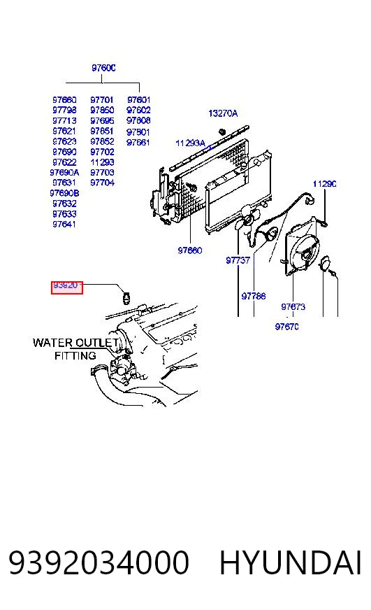 Sensor de temperatura do fluido de esfriamento (de ativação de ventilador do radiador) Mitsubishi Eclipse I D22A, D27A