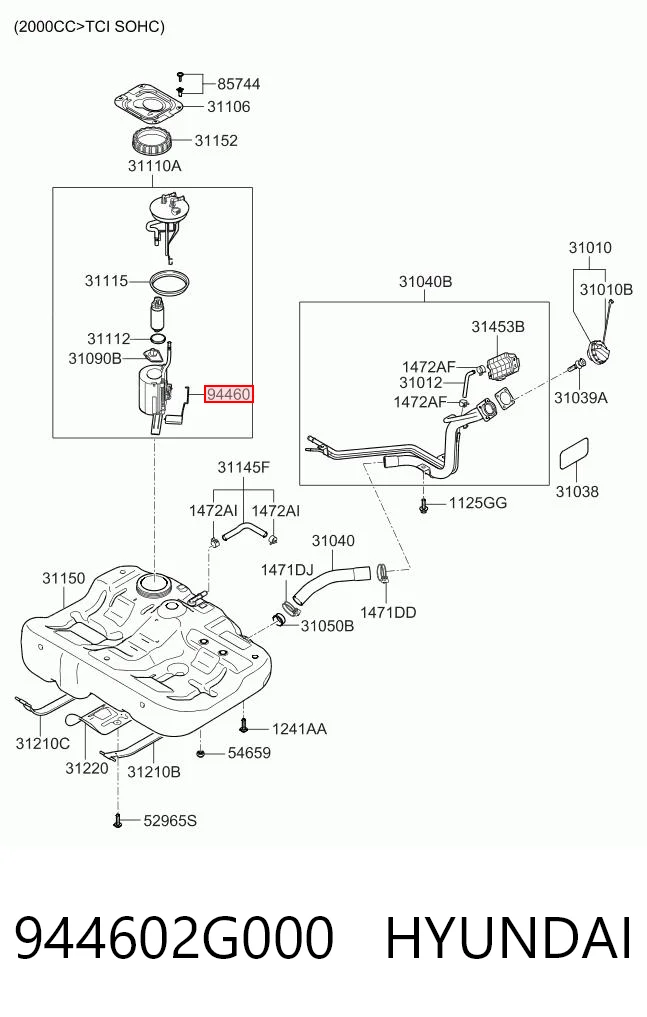 Sensor do nível de combustível no tanque KIA Magentis II GE ao melhor preço