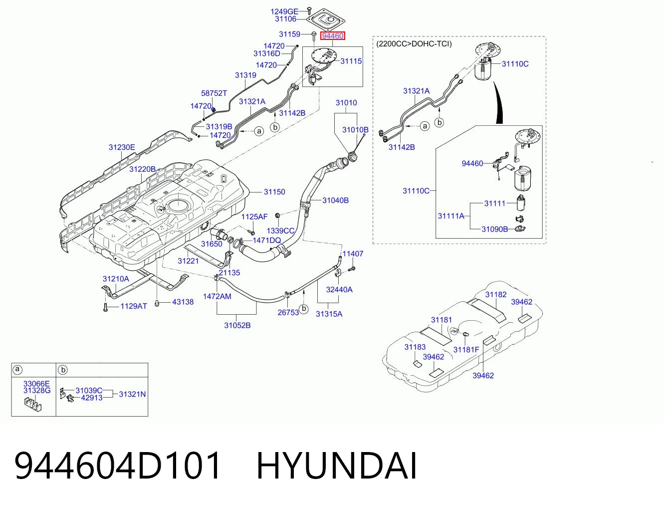 Sensor do nível de combustível no tanque KIA Carnival III VQ ao melhor preço
