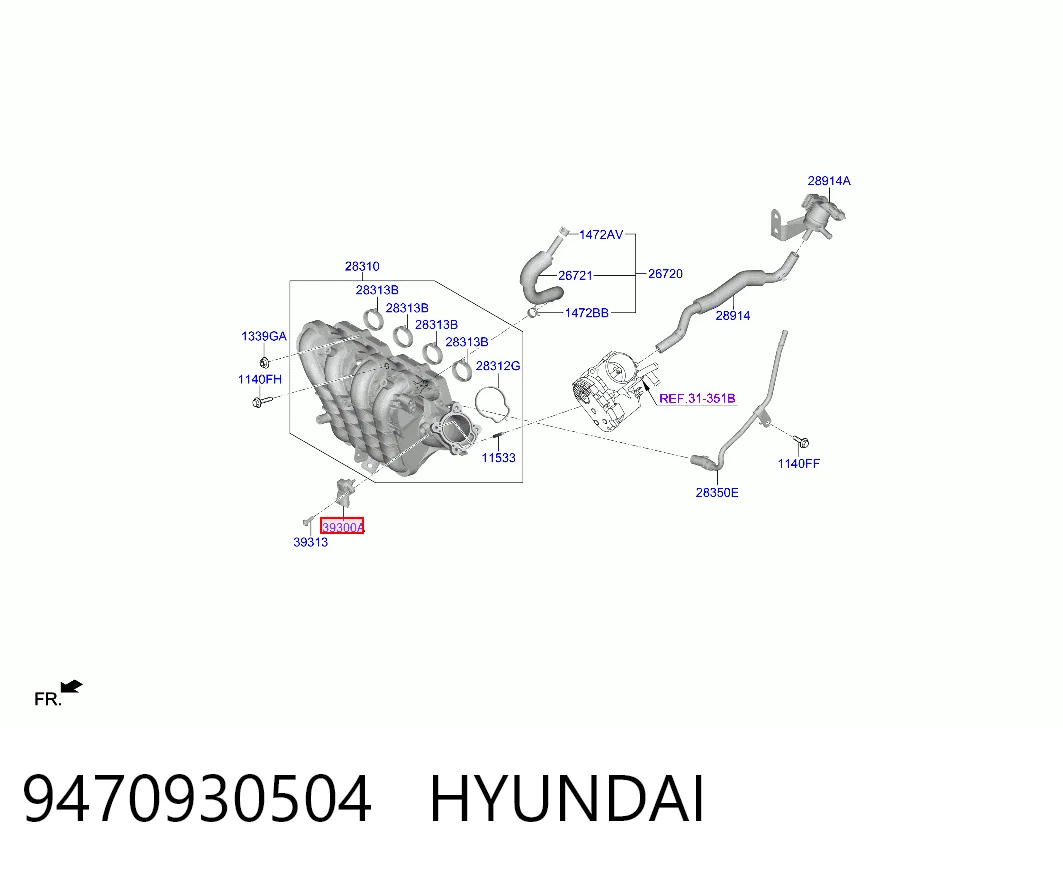 9470930504 Hyundai/Kia Sensor de pressão no coletor de admissão, MAP