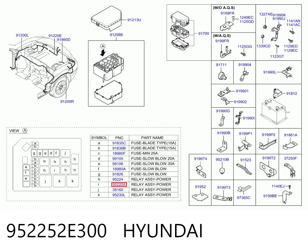 952252E300 Hyundai/Kia Relê elétrico multifuncional