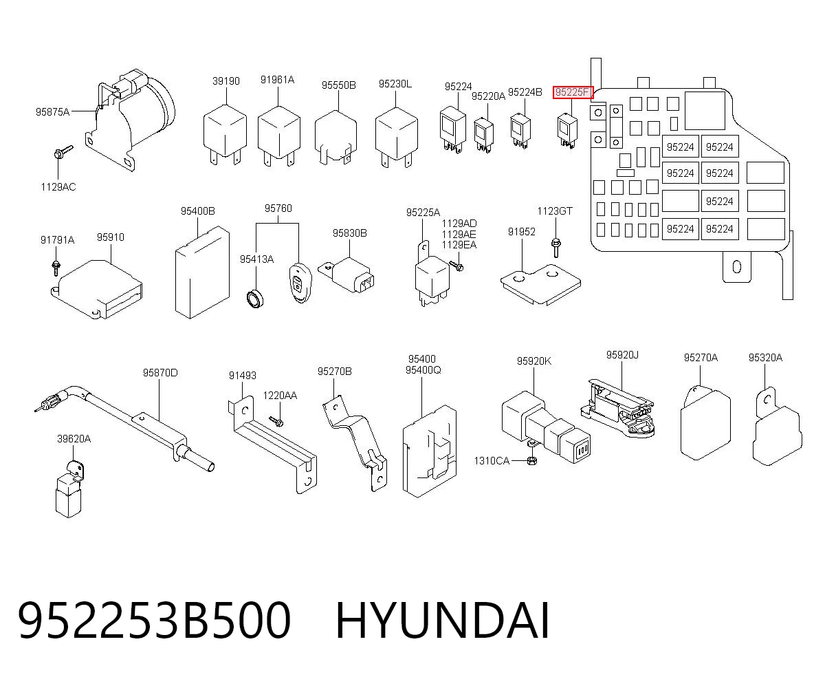 952253B500 Hyundai/Kia Relê elétrico multifuncional