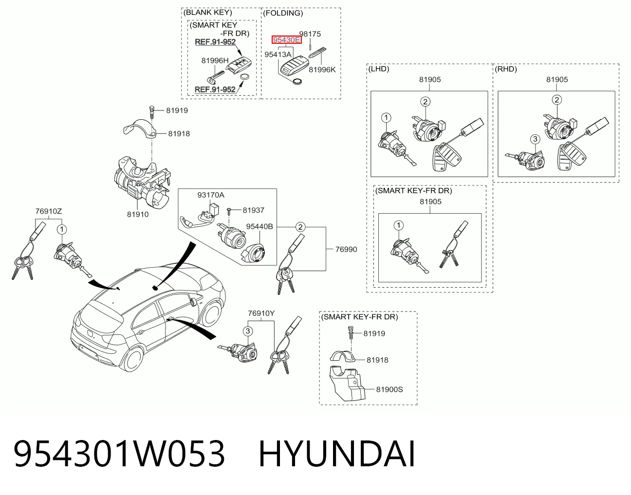 954301W053 Hyundai/Kia