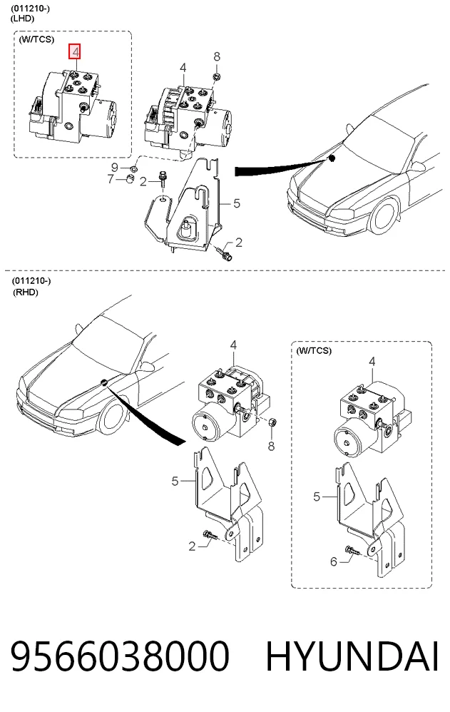 Unidade hidráulico de controlo ABS para Hyundai Sonata IV EF