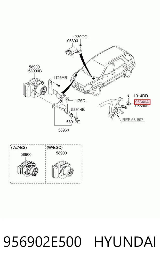 956902E500 Hyundai/Kia Sensor de aceleração transversal (ESP)