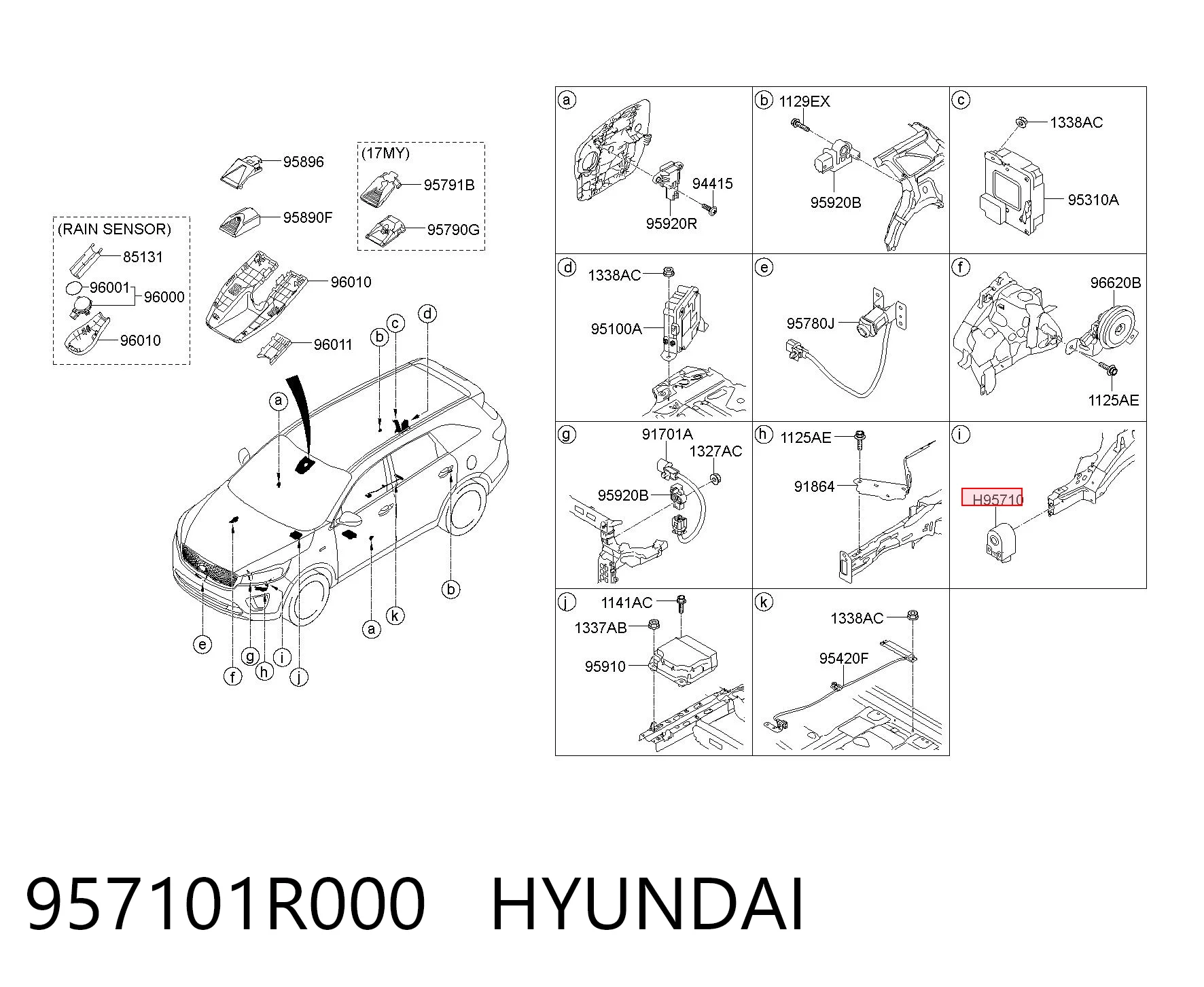 957101R000 Hyundai/Kia Sinal sonoro (cláxon)