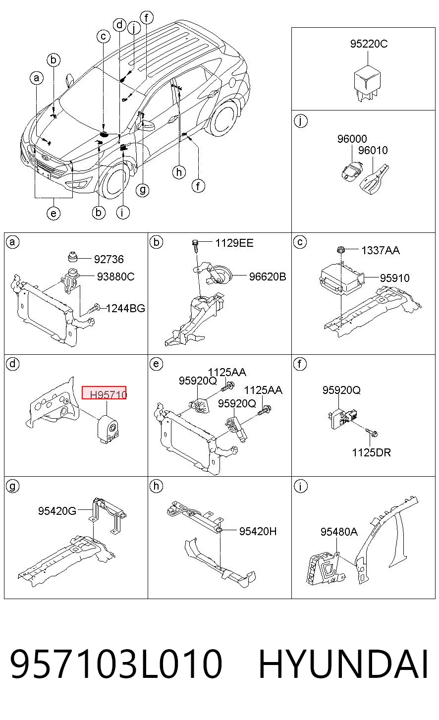 957103L010 Hyundai/Kia Sinal sonoro (cláxon)