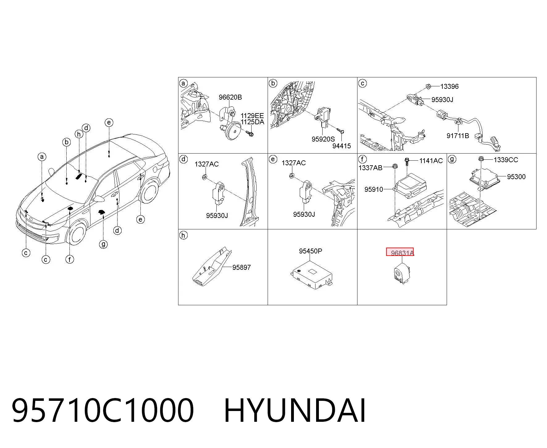 95710C1000 Hyundai/Kia Sinal sonoro (cláxon)
