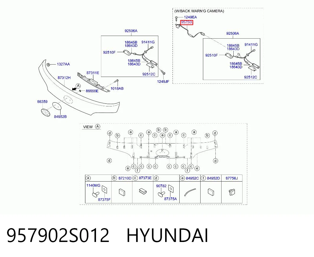 957902S012 Hyundai/Kia Câmara