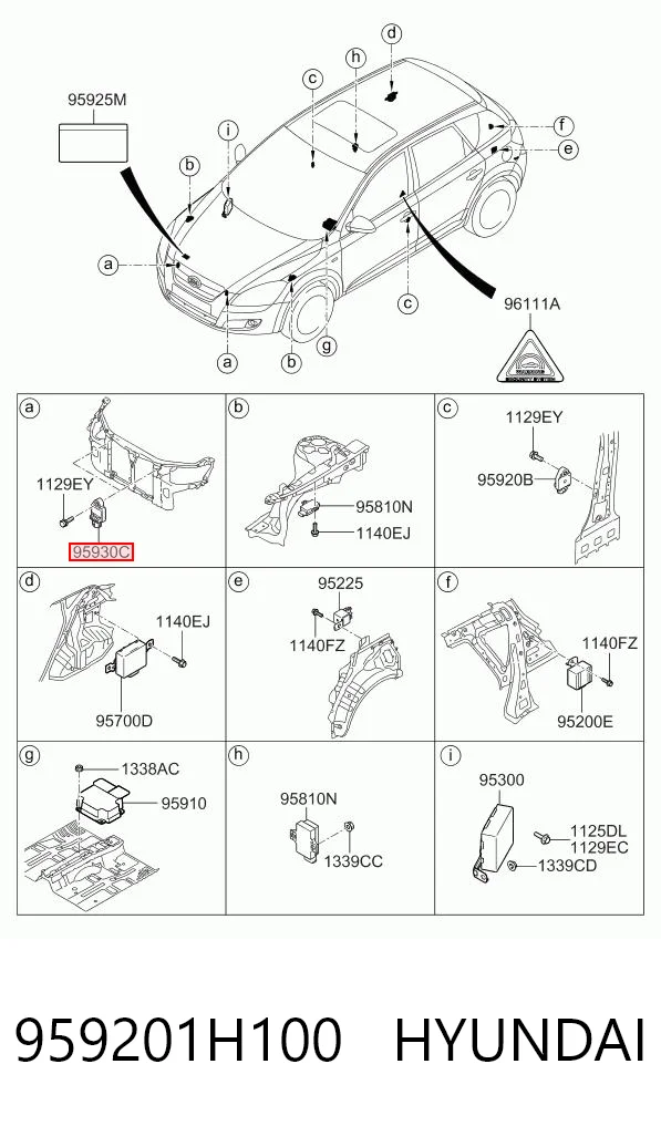 959201H100 Hyundai/Kia Sensor AIRBAG dianteiro