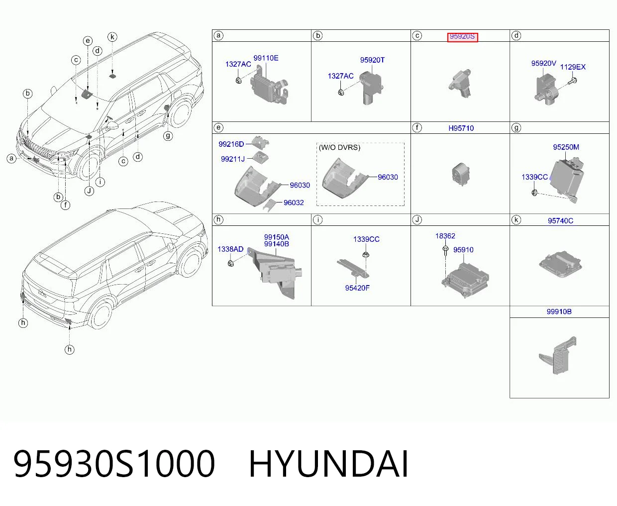 95930S1000 Hyundai/Kia Sensor AIRBAG dianteiro