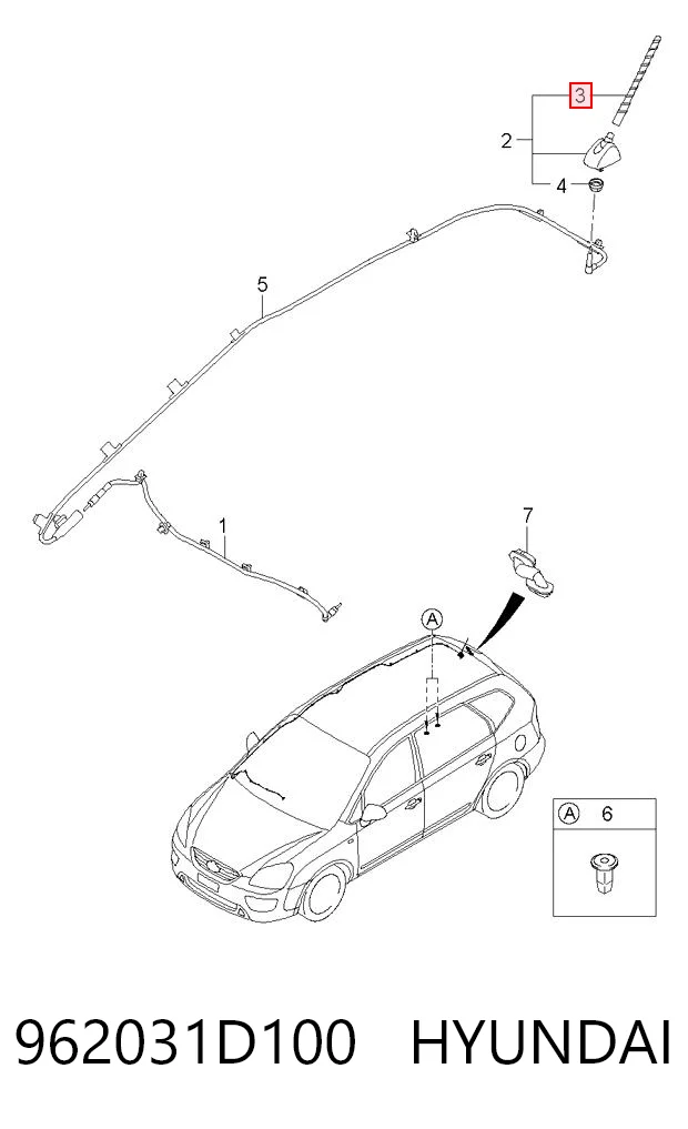 Antena para KIA Carens FG