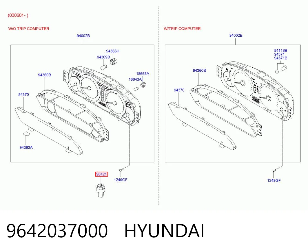  Sensor de velocidade Hyundai Matrix monovolume (FC) (2001 - 2005) 