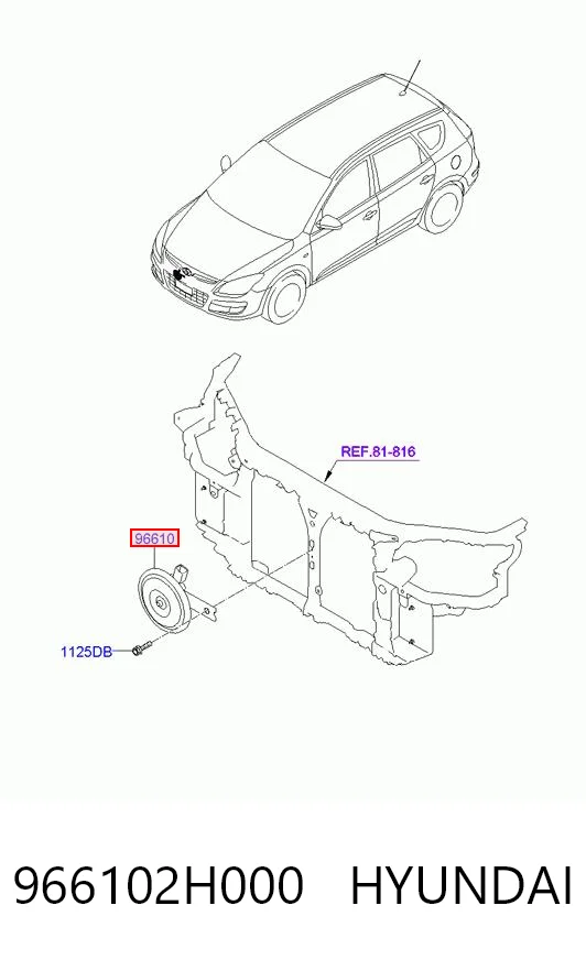 966102H000 Hyundai/Kia Sinal sonoro (cláxon)