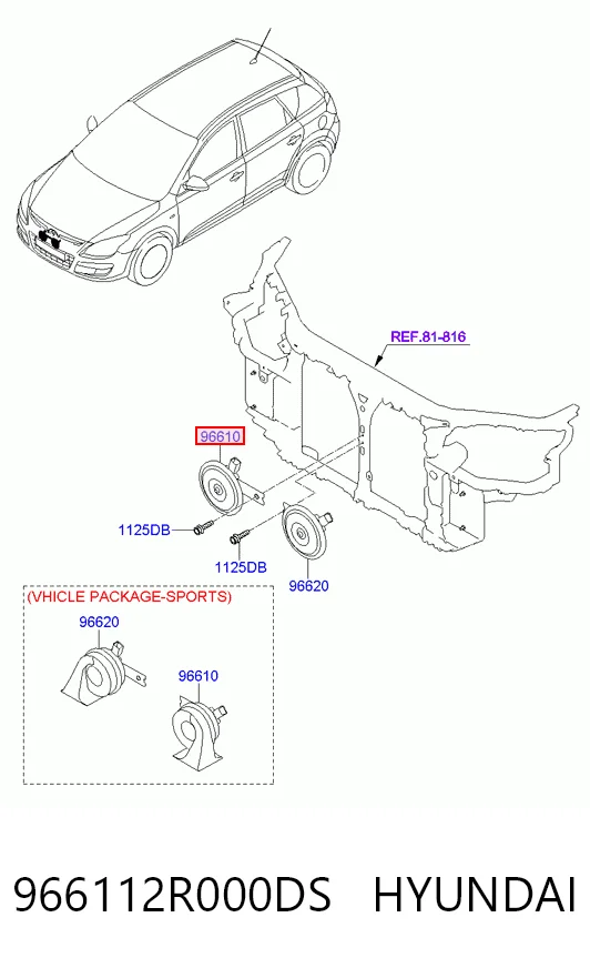 Sinal sonoro (cláxon) para Hyundai I30 GDH