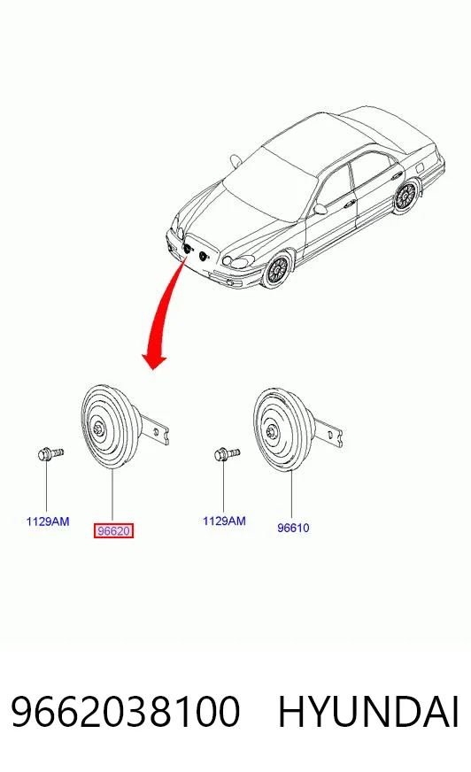 Sinal sonoro (cláxon) para Hyundai Sonata IV EU4