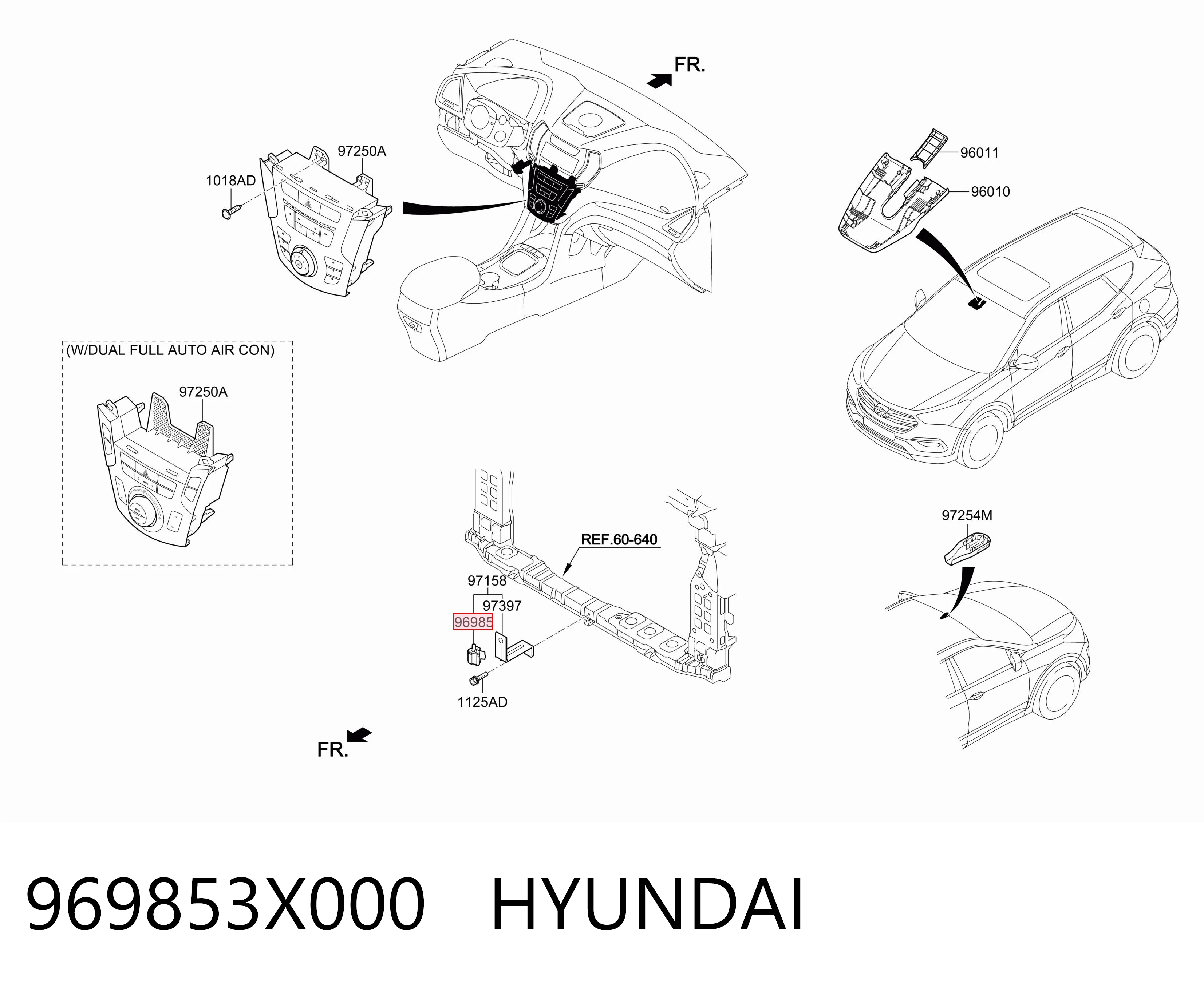 969853X000 Hyundai/Kia Sensor de temperatura do meio ambiente