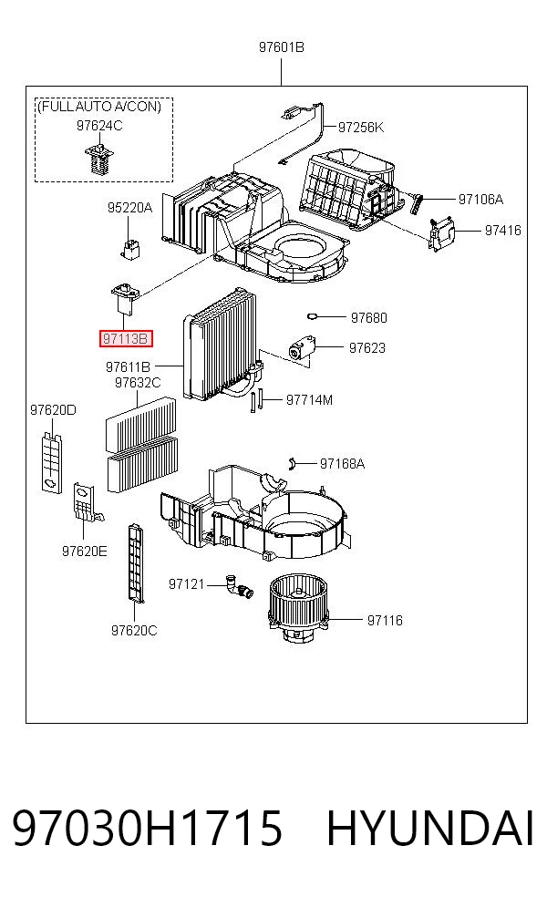 97030H1715 Hyundai/Kia Resistor (resistência) de ventilador de forno (de aquecedor de salão)