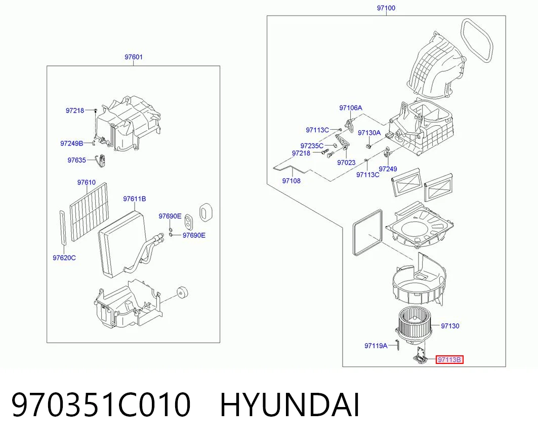 970351C010 Hyundai/Kia Resistor (resistência) de ventilador de forno (de aquecedor de salão)