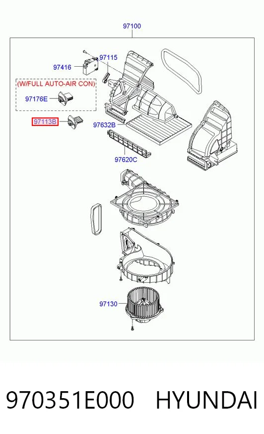 970351E000 Hyundai/Kia Resistor (resistência) de ventilador de forno (de aquecedor de salão)