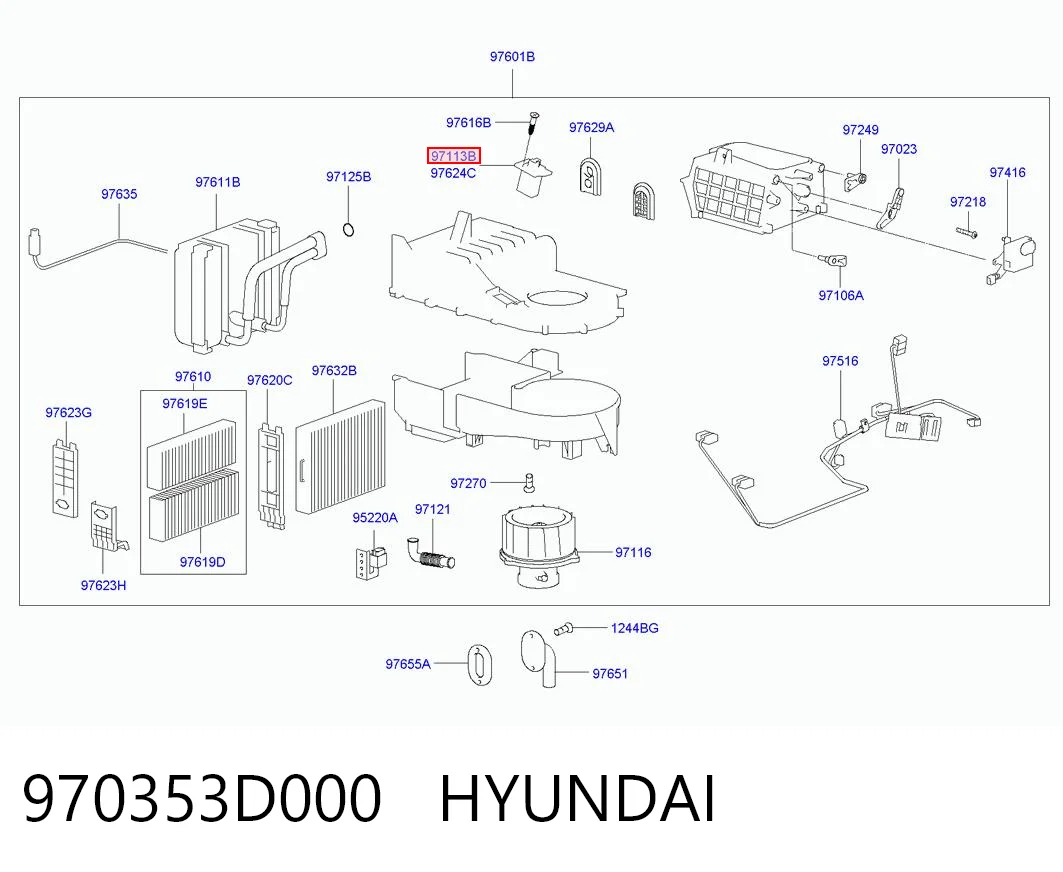 970353D000 Hyundai/Kia Resistor (resistência) de ventilador de forno (de aquecedor de salão)