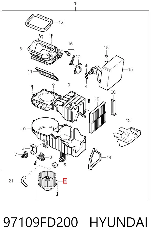  Motor de ventilador de forno (de aquecedor de salão) KIA Rio I hatchback (DC) (2000 - 2006) I