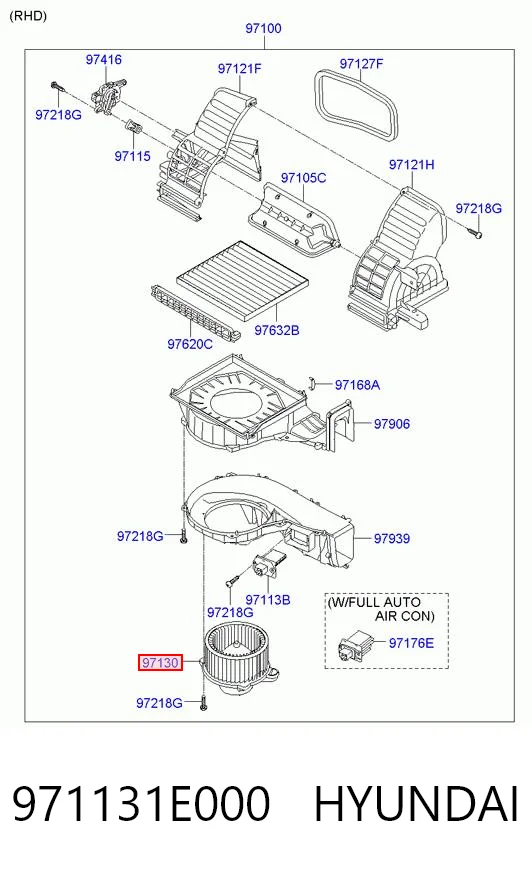 971131E000 Hyundai/Kia Motor de ventilador de forno (de aquecedor de salão)