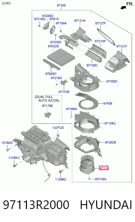 Motor de ventilador de forno (de aquecedor de salão) Hyundai Tucson IV NX4E ao melhor preço